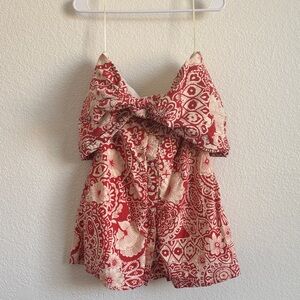 Red and Cream Floral mini tube dress